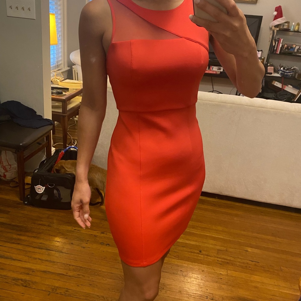Guess orange/pink bodycon dress size 0 - never worn